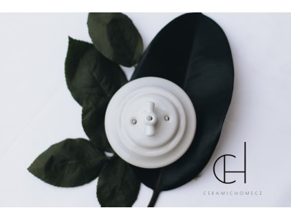 Keramický otočný vypínač typ 6 kompletní BÍLÁ bezšroubkový