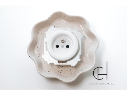 Keramická zásuvka do sestavy bez rámečku BÍLÁ bezšroubková