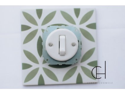 Keramický  Vypínač typ 7 do sestavy bez rámečku BÍLÁ bezšroubkový