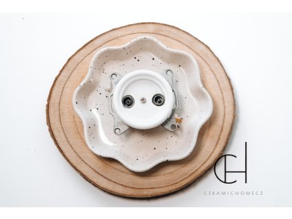 Keramická TV zásuvka bez rámečku BÍLÁ