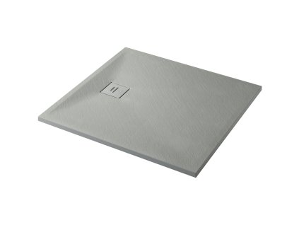 CERANO - Sprchová vanička čtvercová Pablo - SMC/minerální kompozit - strukturovaná šedá - 70x70x3 cm