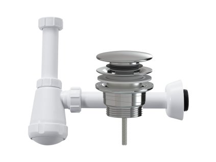 CERANO - Sifon umyvadlový - DN32-50/250 mm - bílá lesklá s výpustí click-clack - univerzální - plast - chrom