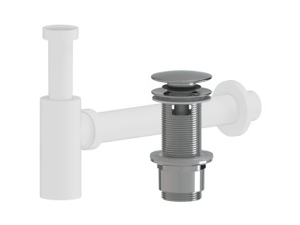 CERANO - Sifon umyvadlový - DN40/300 mm - bílá matná s výpustí click-clack s přepadem - plast - 67/82mm - chrom