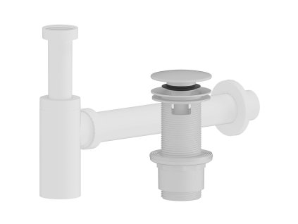 CERANO - Sifon umyvadlový - plast - DN40/300 mm - s výpustí click-clack s přepadem - plast - 67/82mm - bílá matná
