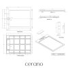CERANO - Sprchová vanička obdélníková Loro - litý mramor - bílá matná - 120x90x3,5 cm