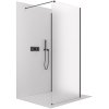 CERANO - Sprchová zástěna Walk-in Onyx Corner Cube L/P - 8 mm - hranatá vzpěra - černá matná, mléčné sklo - 120x90x200 cm