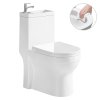 CERANO - WC kombi s umývátkem Hygisink, Rimless + UF sedátko - spodní/zadní odpad - bílá lesklá - 71,5x36 cm