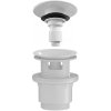 CERANO - Umyvadlová výpusť - 5/4“ click-clack s přepadem - neuzavíratelná - plast - 35/50mm - bílá lesklá