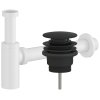 CERANO - Sifon umyvadlový - 5/4" - DN40/300mm - bílá lesklá s výpustí  click-clack - univerzální - plast - černá matná