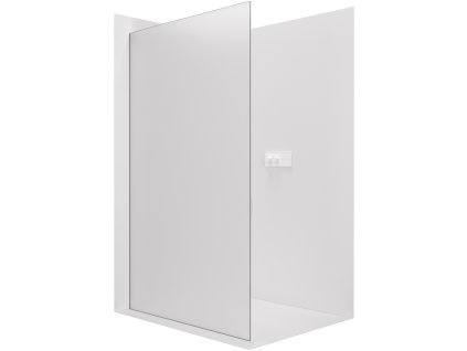 CERANO - Walk-in Crystal bal/jobb zuhanykabin - 8 mm - merevítő nélküli rendszer - matt fehér, tejüveg - 50x200 cm