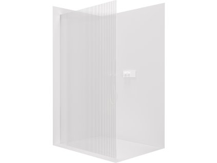 CERANO - Walk-in Crystal bal/jobb zuhanykabin - 8 mm - merevítő nélküli rendszer - matt fehér, rovátkolt üveg - 80x200 cm