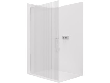 CERANO - Walk-in Crystal bal/jobb zuhanykabin - 8 mm - merevítő nélküli rendszer - króm, rovátkolt üveg - 90x200 cm