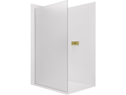 CERANO - Walk-in Crystal bal/jobb zuhanykabin - 8 mm - merevítő nélküli rendszer - szálcsiszolt arany, matt üveg - 50x200 cm