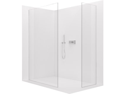 CERANO - Walk-in Crystal TL/P zuhanyfal - 8 mm - merevítő nélküli rendszer - króm, átlátszó üveg - 90x60x200 cm