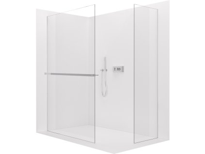 CERANO - Walk-in Crystal TL/P zuhanykabin - 8 mm - merevítő nélküli rendszer + törölközőtartó polc/tartó - króm, átlátszó üveg - 160x140x200 cm