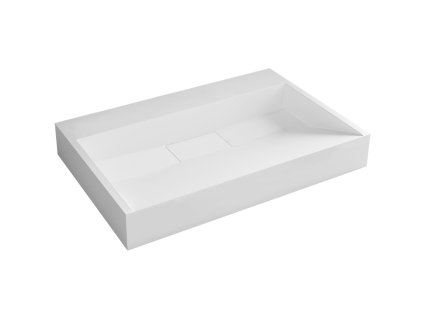 CERANO - Vita öntött márvány mosdó - fali és pultra szerelhető - fényes fehér - 60x37 cm