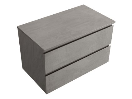 CERANO - Carole fürdőszobaszekrény mosdólappal - 18 mm - betonszürke - 81x49,8x46,5 cm