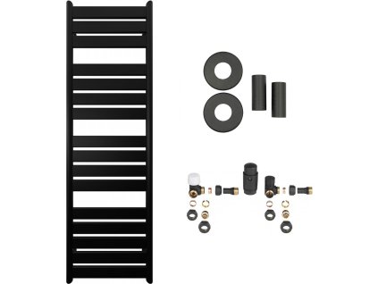 663973 cerano koupelnovy radiatorovy set arturo ustredni vytapeni bocni pripojeni 859w cerna matna 1600x500 mm