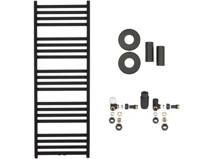 663949 cerano koupelnovy radiatorovy set fulgidus ustredni vytapeni bocni pripojeni 712w cerna matna 1500x530 mm