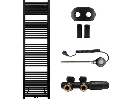663709 4 cerano koupelnovy radiatorovy set lincoln kombinovane vytapeni wifi tyc stredove pripojeni 50 mm 559w cerna matna 1800x500 mm