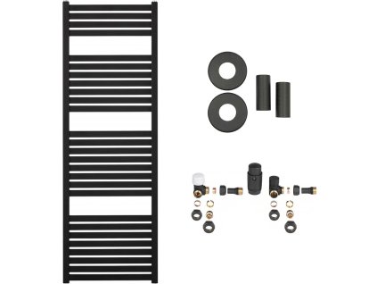 663979 cerano koupelnovy radiatorovy set vincenzo ustredni vytapeni bocni pripojeni 500w cerna matna 1330x450 mm