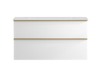 664813 cerano koupelnova skrinka pod umyvadlo s uchytkou velora bila matna zlata uchytka 99x49 8x46 cm