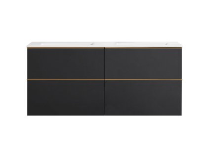 664831 13 cerano koupelnova skrinka pod umyvadlo s uchytkou velora cerna matna zlata uchytka 119x49 8x45 2 cm