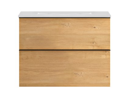 664804 cerano koupelnova skrinka pod umyvadlo s uchytkou velora dub medovy cerna uchytka 59x49 8x46 cm