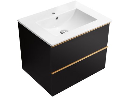 664948 5 cerano koupelnova skrinka pod umyvadlo s uchytkou velora keramicke umyvadlo todo cerna matna zlata uchytka 59x49 8x46 cm