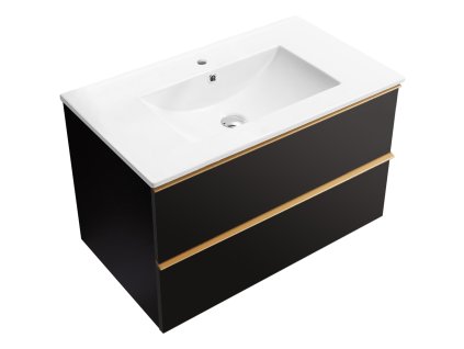 665416 cerano koupelnova skrinka pod umyvadlo s uchytkou velora keramicke umyvadlo todo cerna matna zlata uchytka 79x49 8x46 cm