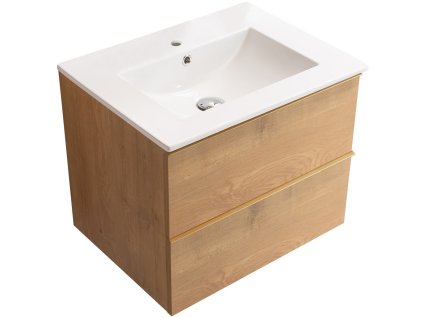 664993 cerano koupelnova skrinka pod umyvadlo s uchytkou velora keramicke umyvadlo todo dub medovy zlata uchytka 59x49 8x46 cm