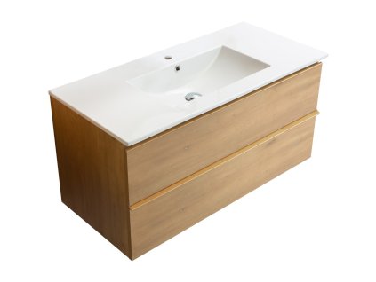 664987 cerano koupelnova skrinka pod umyvadlo s uchytkou velora keramicke umyvadlo todo dub medovy zlata uchytka 99x49 8x46 cm