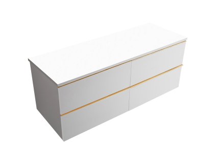 665044 3 cerano koupelnova skrinka pod umyvadlo s uchytkou deskou pod umyvadlo velora 18 mm bila matna zlata uchytka 119x49 8x45 2 cm