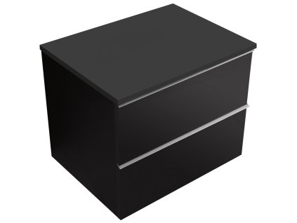 665077 4 cerano koupelnova skrinka pod umyvadlo s uchytkou deskou pod umyvadlo velora 18 mm cerna matna chromova uchytka 59x49 8x46 cm