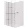 CERANO - Walk-in Crystal bal/jobb zuhanykabin - 8 mm - merevítő nélküli rendszer - króm, ipari üveg - 90x200 cm