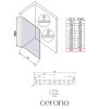CERANO - Walk-in Crystal bal/jobb zuhanykabin - 8 mm - merevítő nélküli rendszer - króm, matt üveg - 160x200 cm