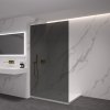 CERANO - Walk-in Crystal bal/jobb zuhanykabin - 8 mm - merevítő nélküli rendszer - szálcsiszolt arany, grafitüveg - 90x200 cm