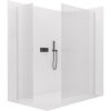CERANO - Walk-in Crystal TL/P zuhanyfal - 8 mm - merevítő nélküli rendszer - matt fekete, rovátkolt üveg - 110x110x200 cm