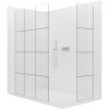 CERANO - Walk-in Crystal TL/P zuhanyfal - 8 mm - merevítő nélküli rendszer - króm, ipari üveg - 140x90x200 cm