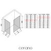 CERANO - Walk-in Crystal TL/P zuhanyfal - 8 mm - merevítő nélküli rendszer - króm, rovátkolt üveg - 90x70x200 cm