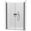 CERANO - 2-szárnyú zuhanyajtó Antelo B/J - 6 mm - matt fekete, átlátszó üveg - 96x190 cm