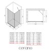 CERANO - Zuhanykabin Antelo B/J - 6 mm - króm, átlátszó üveg - 120x100x190 cm - forgatható