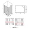 CERANO - Zuhanykabin Antelo B/J - 6 mm - króm, átlátszó üveg - 90x80x190 cm - forgatható