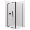 CERANO - Ferri zuhanykabin B/J - 6 mm - matt fekete, átlátszó üveg - 80x100x195 cm - forgópánt
