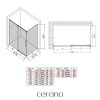 CERANO - Zuhanykabin Lantono B/J - 8 mm - Soft-Close - króm, átlátszó üveg - 120x90x195 cm - tolóajtó