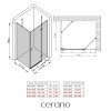 CERANO - Zuhanykabin Marino B/J - 6 mm - matt fekete, átlátszó üveg - 110x90x190 cm - zsanéros
