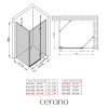 CERANO - Zuhanykabin Marino B/J - 6 mm - króm, átlátszó üveg - 120x70x190 cm - zsanéros
