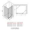 CERANO - Zuhanykabin Marino B/J - 6 mm - króm, átlátszó üveg - 90x70x190 cm - zsanéros