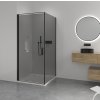 CERANO - Zuhanykabin Porte B/J - 8 mm - matt fekete, grafitüveg - 80x90x195 cm - forgatható
