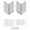 CERANO - Zuhanykabin Porte B/J - 8 mm - matt fekete, grafitüveg - 90x100x195 cm - forgatható